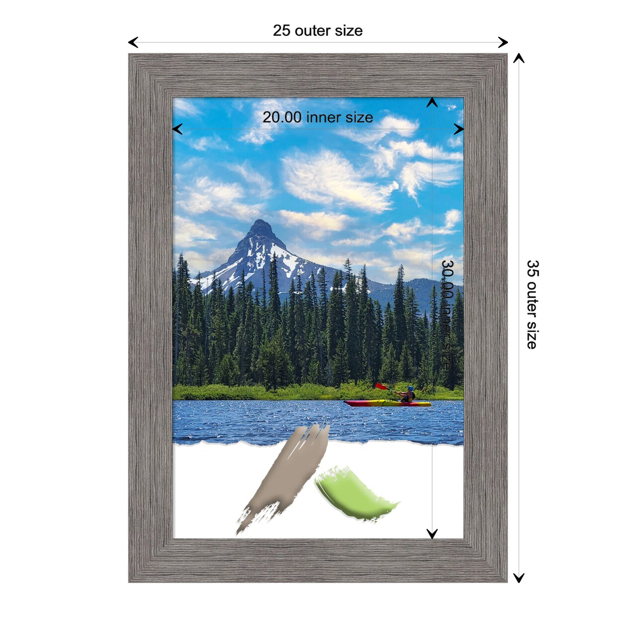 Pinstripe Plank Grey Picture Frame, Photo Frame, Art Frame